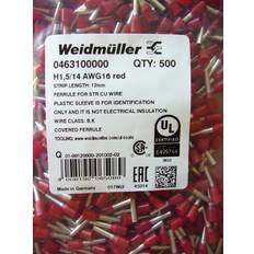 Weidmüller 463100000, Ferrule, Rød, Metall, Plastikk, Cat6, CSA, DVE, 108 g