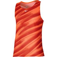 Rojo Camisetas de tirantes Mizuno DryAeroFlow Graphic Tank Soleil Herren Grösse