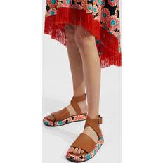 La DoubleJ Women's Floral Midsole Leather Sandals Crazy Daisy