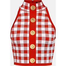 Balmain Kläder Balmain Checked crop top red