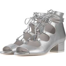 Jeffrey Campbell Boots Jeffrey Campbell Astute Silver Lace-up Heel Booties Silver