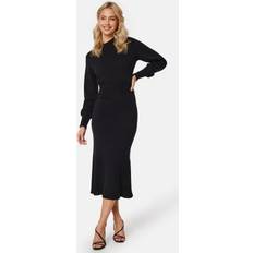 Bubbleroom Fine Knitted Turtle Neck Dress - Black