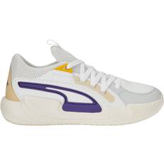 Puma White Basketball Shoes Puma PUMA Court Rider Basketball Shoes, Men's, M11/W12.5, White/Purple/Yellow