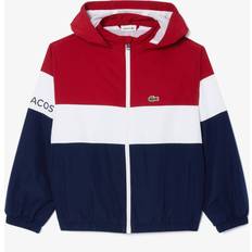 Lacoste Outerwear Lacoste Kids’ Recycled Polyester Zipped Hooded Jacket years Bordeaux White Navy Blue