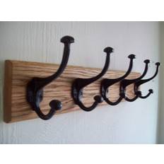 Ironmongery World Solid Wood 8 Brown/Bronze Coat Hook 88cm