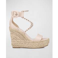 Christian Louboutin Chocazeppa Spikes Espadrille Wedges - Neutrals