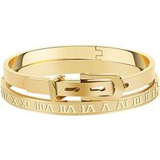 Jewelry Jaline Gold Silver Rose Gold Plated Bracelets for Men Women Roman Numeral Bangle Bracelet Stainless Steel Personalized Engraved Unisex Gift 2 Pcs Womens Gold Bangle