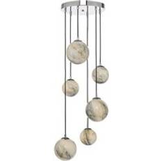 Marmor - Orange Pendellampor Dar Lighting Mik0650 Mikara 6 Pendant Lamp