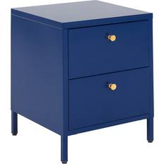 Casters Bedside Tables Beliani 2 Drawer Steel Bedside Table