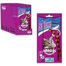 Whiskas Animali domestici Whiskas Snack Per Gatto Sticks Al Salmone 84 Pezzi Totale 28 Confezioni da 18g