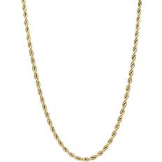 Gold Plated Necklaces GLD Rope Chain Necklace 4mm - Gold