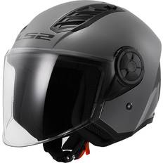 LS2 Airflow II Solid Open Face Motorcycle Helmet - Nardo Grey