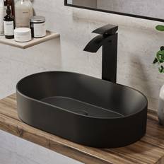 Tennessee Matt Black Oval Countertop Basin