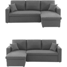 3 Seater - Sofa Beds Sofas Sweeek Grey Sofa 219cm 3 Seater