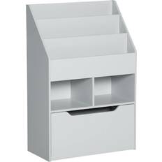 Kids Bookshelf Toy Organiser with Storage Drawer Wheels