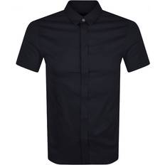 Armani Exchange M Shirts Armani Exchange Slim Fit Short Sleeved Shirt Navy