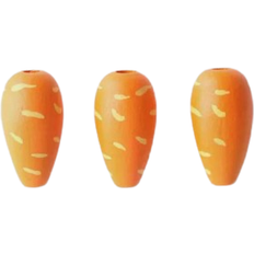 Carrot Colors Red Valentine Wooden Beads 10pcs