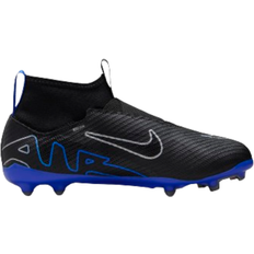 Black Football Shoes Nike Jr. Mercurial Superfly 9 Pro FG - Black/Hyper Royal/Chrome