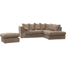 Hanna Jumbo Cord Corner Coffee Sofa 212cm 4 Seater