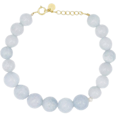 Akvamarin Armband Sorelle Jewellery Fearless Bracelet - Gold/Aquamarine