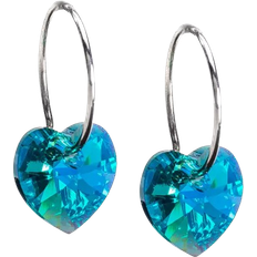 Turkos Smycken Blomdahl Heart Earring - Silver/Turquoise