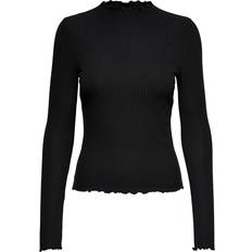 Damen - Elastan/Lycra/Spandex T-Shirts Only Emma Rib Top - Black