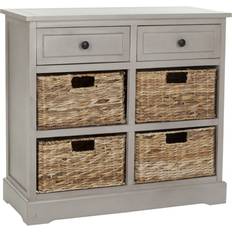 Wicker chest of drawers Safavieh Herman Vintage Grey Chest of Drawer 29.9x27.6"