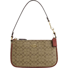 Coach Nolita 19 In Colorblock Micro Signature Canvas Bag - Gold/Khaki/Terracotta