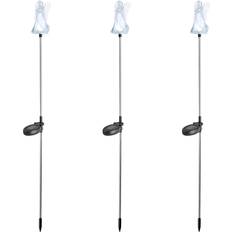 Garden & Outdoor Environment GlitzHome 36"H Set of 3 Solar Garden Stake Lights Angel