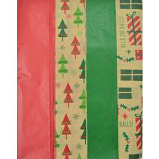 Party Supplies Christmas Kraft Tissue Paper Printed and Solid- 100 Sheets