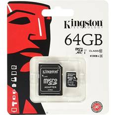 Kingston Kingston Digital 64 GB microSD Class 10 UHS-1 Memory Card 30MB/s with Adapter SDCX10/64GB