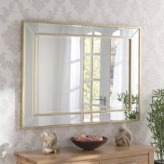 Yearn Mirrors Yearn Yearn Framed Soft Brass Bevelled X Wall Mirror