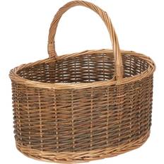 Red Baskets RED HAMPER Large Country Oval Wicker Shopping Basket