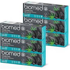 Biomed Charcoal Natural Toothpaste for Triple Whitening and Gum Care 100 pack of 6