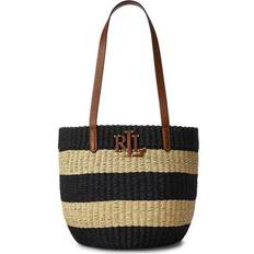 Lauren Ralph Lauren Bucket Bags Lauren Ralph Lauren Hartley Straw Bucket Bag, Natural/Black