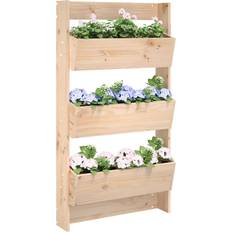 vidaXL Plantevæg 60x18.5x110 cm 3 Niveauer Massivt Fyrretræ