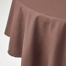 Cotton Tablecloths Homescapes Plain Cotton Round Chocolate Tablecloth Brown