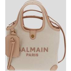 Femme Sacs en tissu Balmain Mini B-Army Grocery Handtasche Damen Baumwolle/Kalbsleder Einheitsgröße Nude