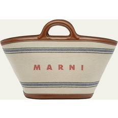 Stripes Totes & Shopping Bags Marni Tropicalia Small Striped Canvas Top-Handle Bag