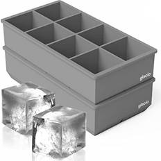 Ice Cube Trays Glacio Trays Silicone Large Molds 2 Pack Ice Cube Tray