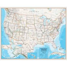 Waypoint Geographic Round World Products Laminated Wall Map United States