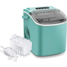 Ice Makers Antarctic Star Countertop Ice Maker Portable Ice Machine w/ Handle,Self-Cleaning Ice Makers, 26Lbs/24H, 9 Ice Cubes Ready In 6 Mins For Home Kitchen Green