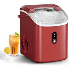 Ice Makers R.W.FLAME 33 Lb. Daily Production Nugget Clear Ice Portable Ice Maker, Countertop Ice Maker Machine w/ Self-Cleaning Function in Red s- Red