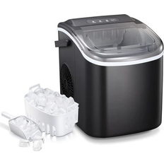 Ice Makers Antarctic Star Countertop Ice Maker Portable Ice Machine w/ Handle,Self-Cleaning Ice Makers, 26Lbs/24H, 9 Ice Cubes Ready In 6 Mins For Home Kitchen Black