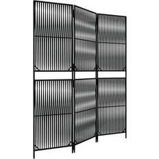 Staal Roomdividers vidaXL Kamerscherm 3 Panelen Poly Rattan Zwart