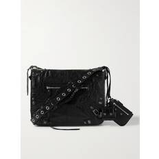 Black - Men Messenger Bags Balenciaga Le Cagole Embellished Textured-Leather Messenger Bag Men Black