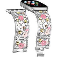 Floral Jewelry Band for Apple Watch 9/8/7/Ultra/SE 42/44mm