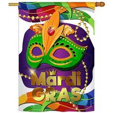 Garden & Outdoor Environment Breeze Decor BD-MG-H-118011-IP-BO-DS02-US 28 Mardi Gras Impressions Flag Mardi Gras Mask