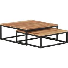 Iron Coffee Tables vidaXL Insert Brown Coffee Table 70x68cm 2pcs