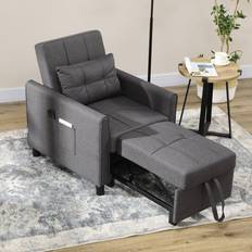 Homcom Pull Out Chair Grey Fauteuil 85cm